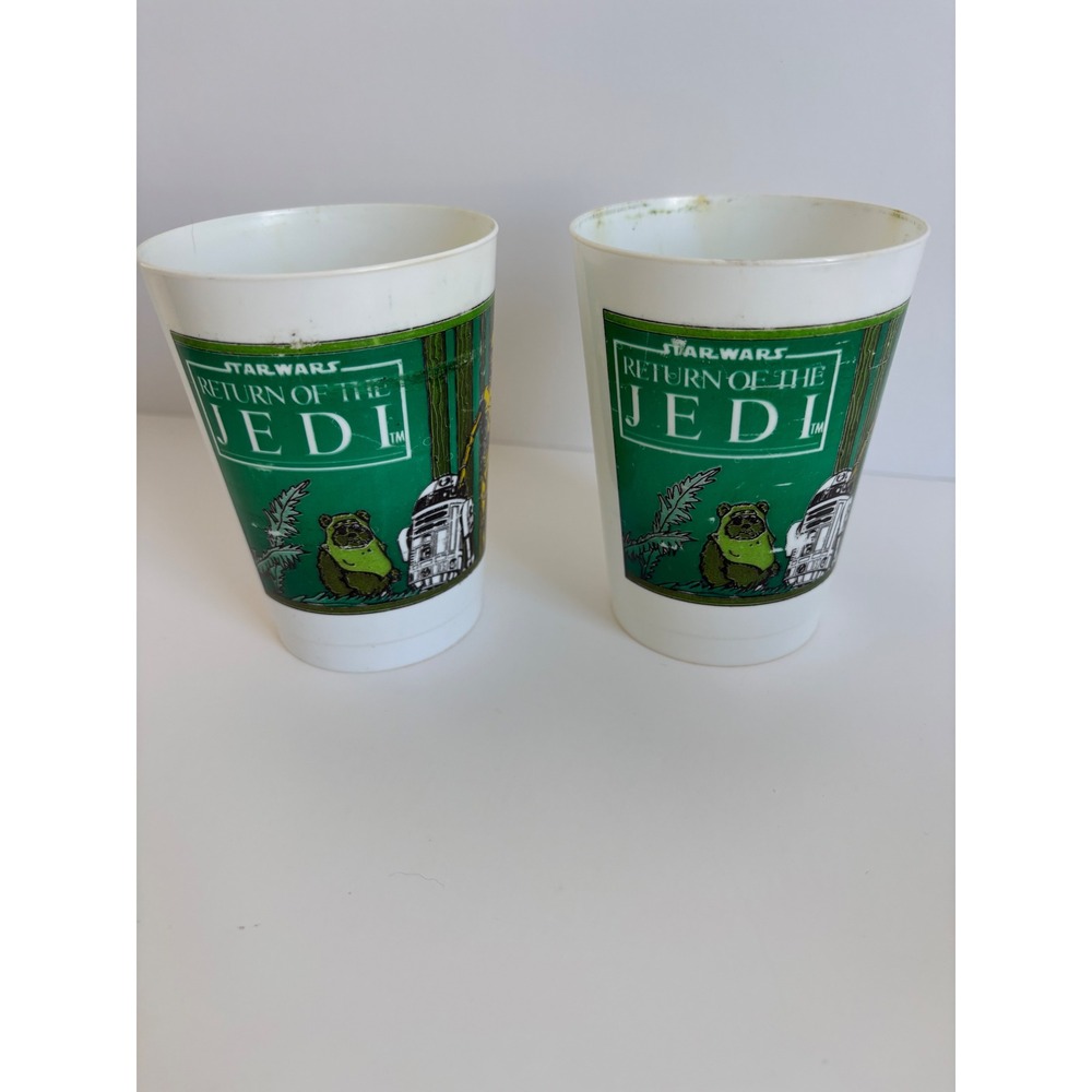 Vintage 1983 Star Wars Return of the Jedi Pepperidge Farm Plastic Tumblers Set 2